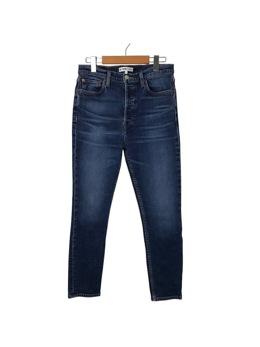 RE/DONE Originals Jean High Rise Ankle Crop 5 Pocket Button Up Size 28